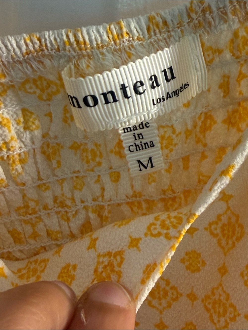 Monteau Yellow Patterned Square-Neck Tank - Picture 2 of 3